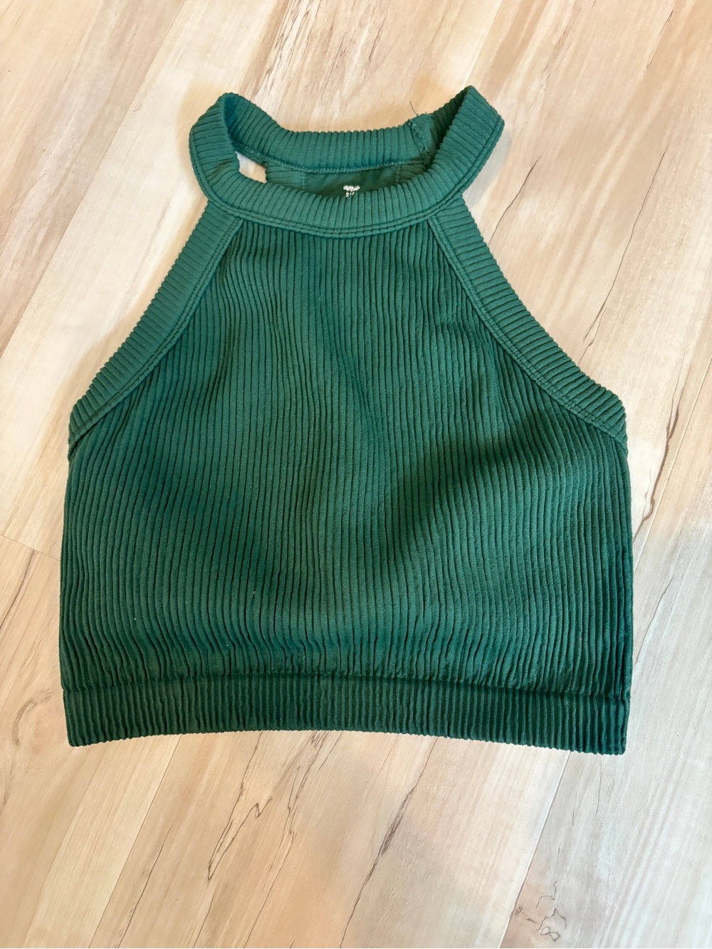 AERIE Ribbed Racerback Crop Tank - Forest Green - Picture 2 of 3
